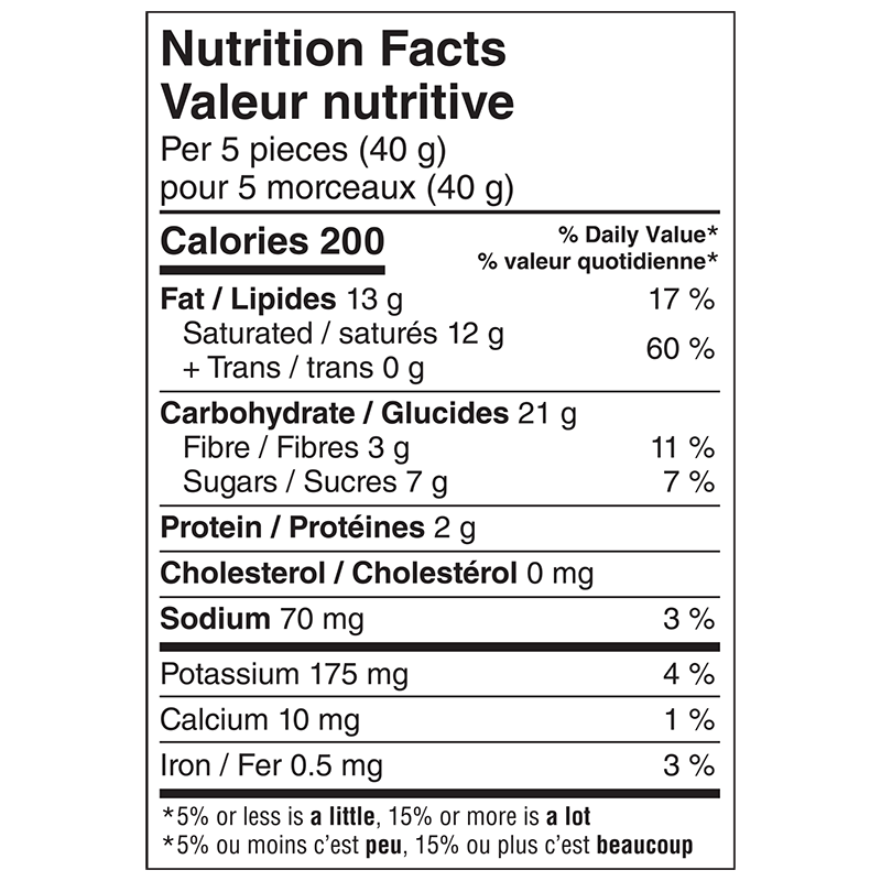 Informations nutritionnelles