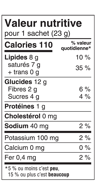 Informations nutritionnelles