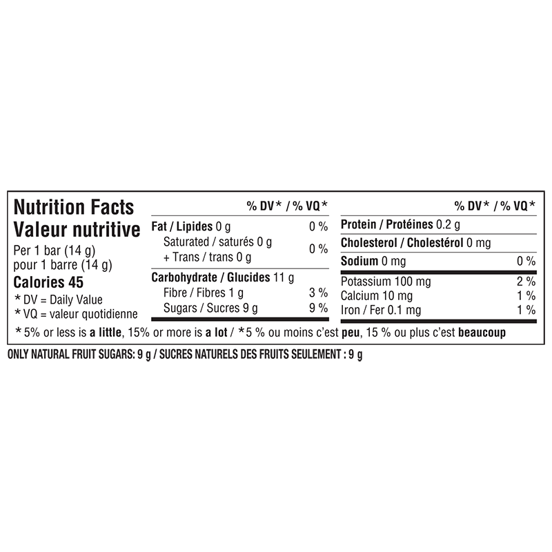 Informations nutritionnelles