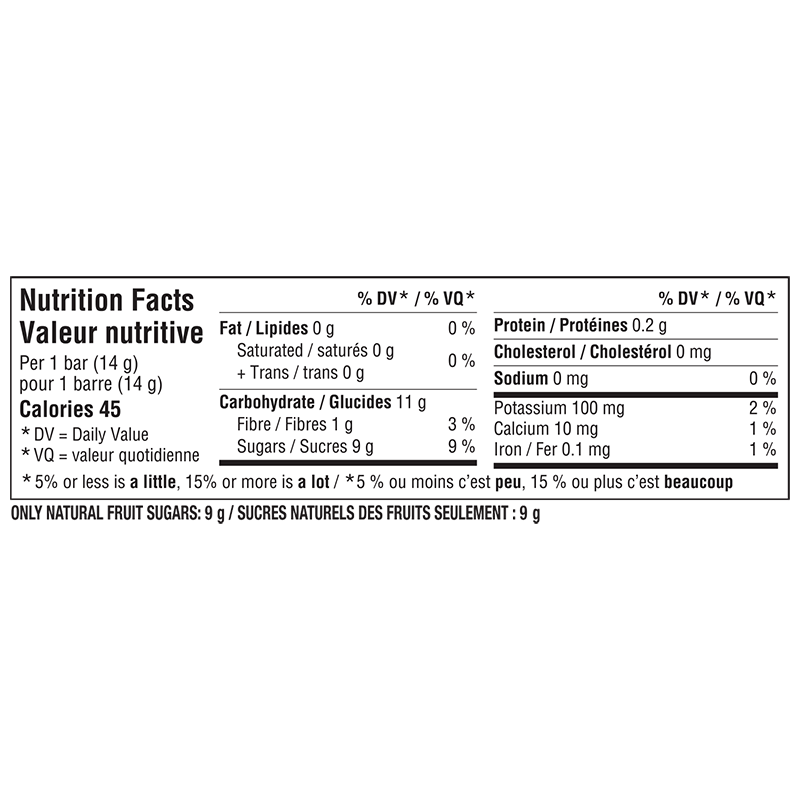 Informations nutritionnelles