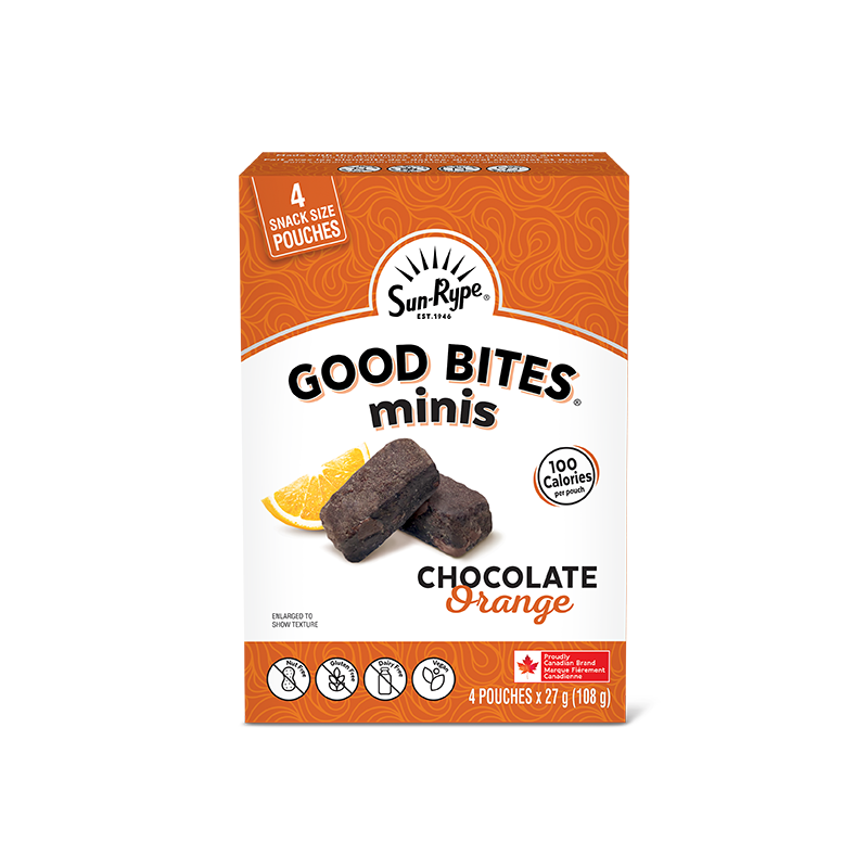 SunRype Good Bites CHOCOLATE ORANGE Carton 4 X 27g