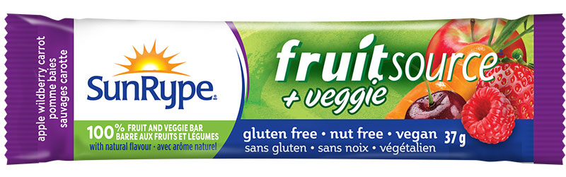 SunRype Fruitsource POMME BAIES SAUVAGES CAROTTE Printed Film 37g