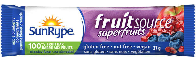 SunRype Fruitsource POMME BLEUET GRENADE Printed Film 37g