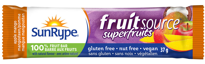 SunRype Fruitsource POMME MANGUE MANGOUSTAN Printed Film 37g