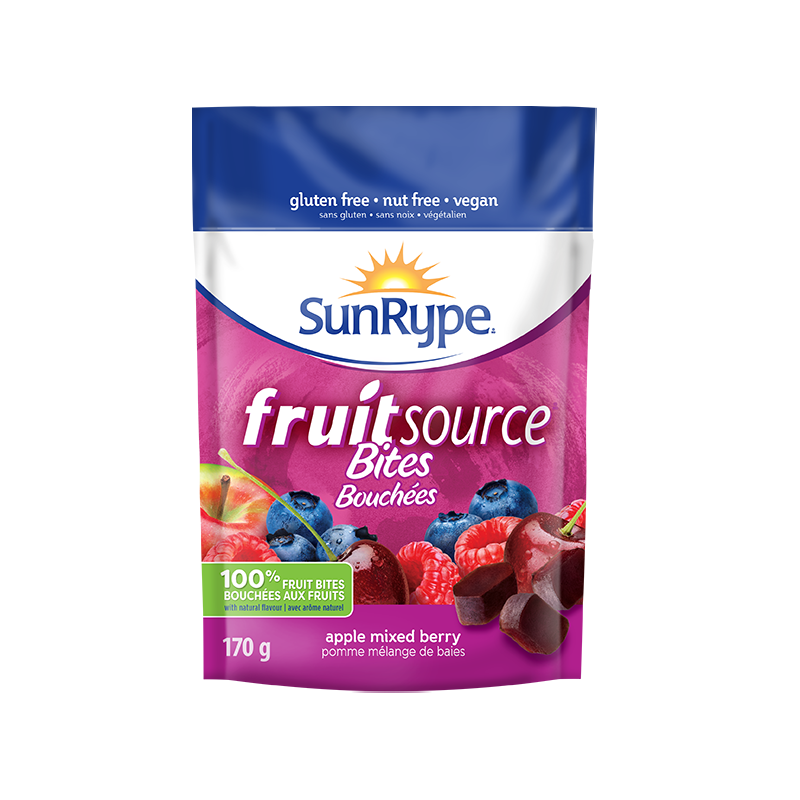 SunRype Fruitsource POMME MÉLANGE DE BAIES Printed Film 170g
