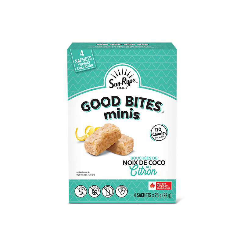 SunRype Good Bites NOIX DE COCO AU CITRON Carton 4 X 23g