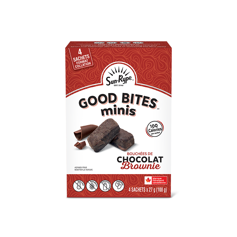 SunRype Good Bites CHOCOLAT BROWNIE Carton 4 X 27g