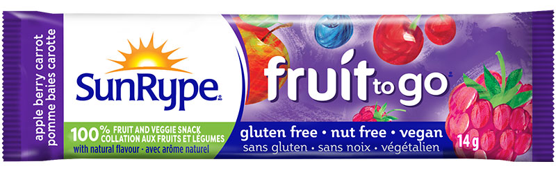 SunRype Fruit to Go POMME BAIES CAROTTE Printed Film 14g