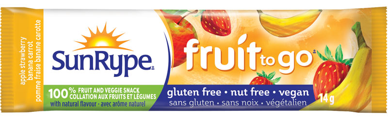 SunRype Fruit to Go POMME FRAISE BANANE CAROTTE Printed Film 14g
