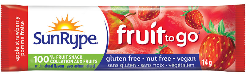 SunRype Fruit to Go POMME FRAISE Printed Film 14g