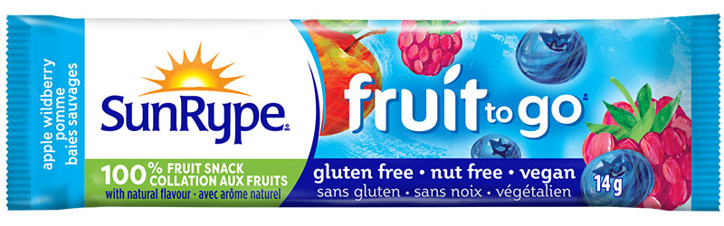 SunRype Fruit to Go POMME BAIES SAUVAGES Printed Film 14g